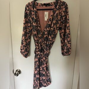 NWT J. Crew Pink Floral Wrap Dress